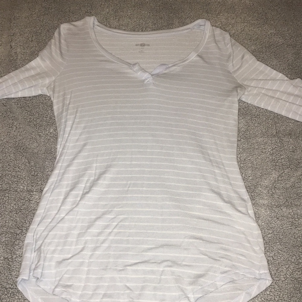 Light blue and white striped top